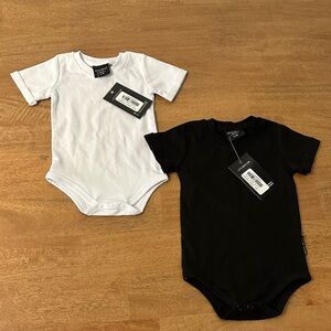 NWT Little Bipsy Kids Short-Sleeve Onesies White (6-9mo) & Black (9-12mo)